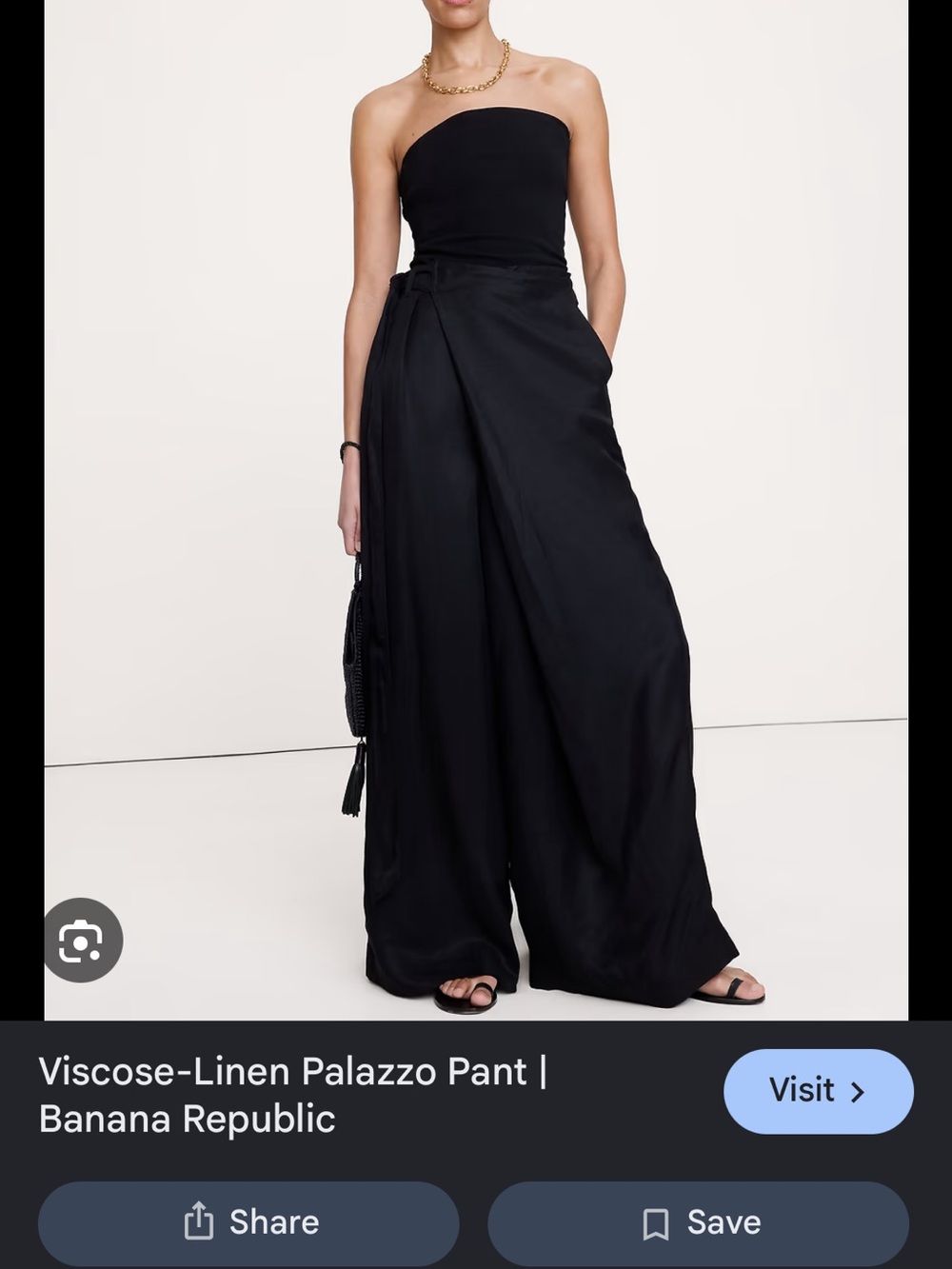Banana Republic Black Wide-Leg Wrap Palazzo Pants NWT SIZE XSmall